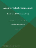 An Answer to Performance Anxiety: Don Greene, American Music Teacher Magazine book cover